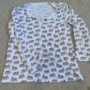 Roller Rabbit White and Red Long Sleeve Tee